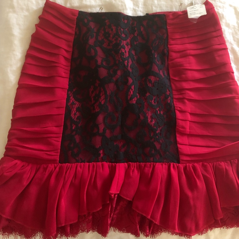 Dark pink lace skirt